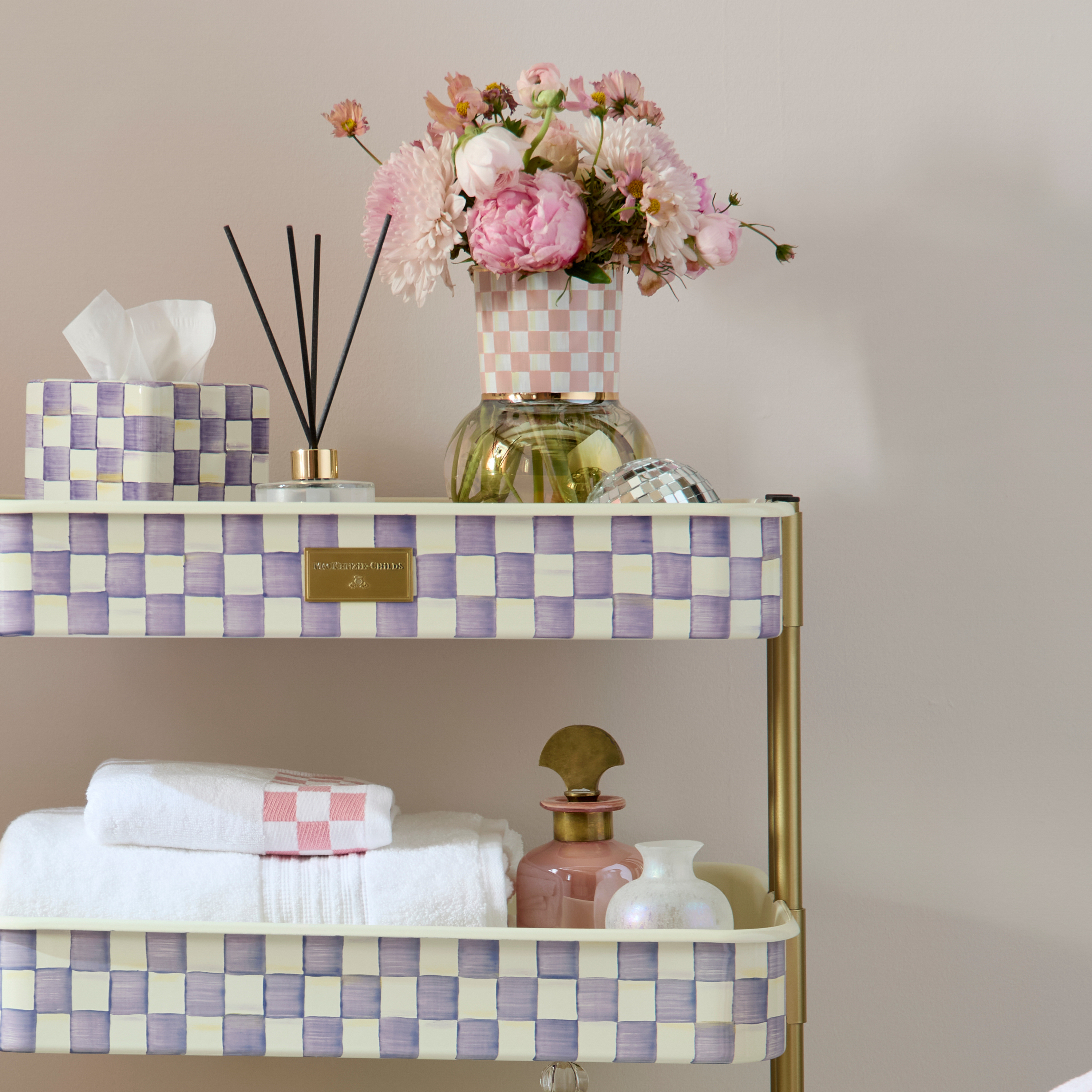 MacKenzie-Childs | Rosy Check Glass Vase