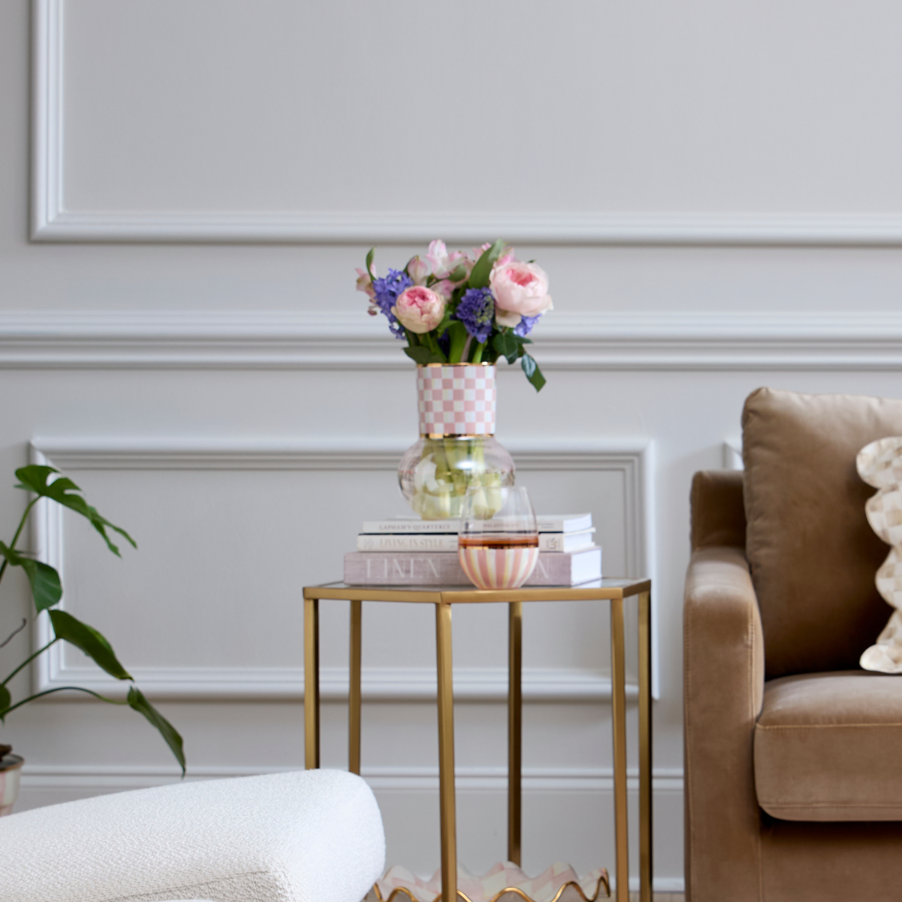 MacKenzie-Childs | Rosy Check Glass Vase