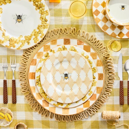 Honey Check Round Platter