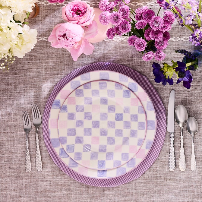 Lilac Check Round Platter image number 2