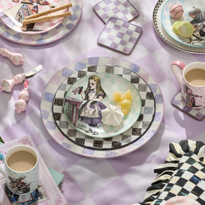 Lilac Check Round Platter image number 6