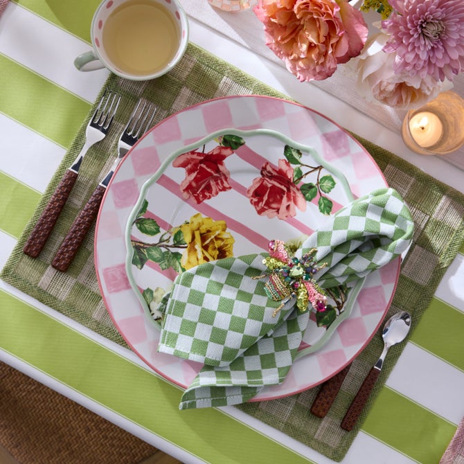 Pink Check Round Platter image number 4