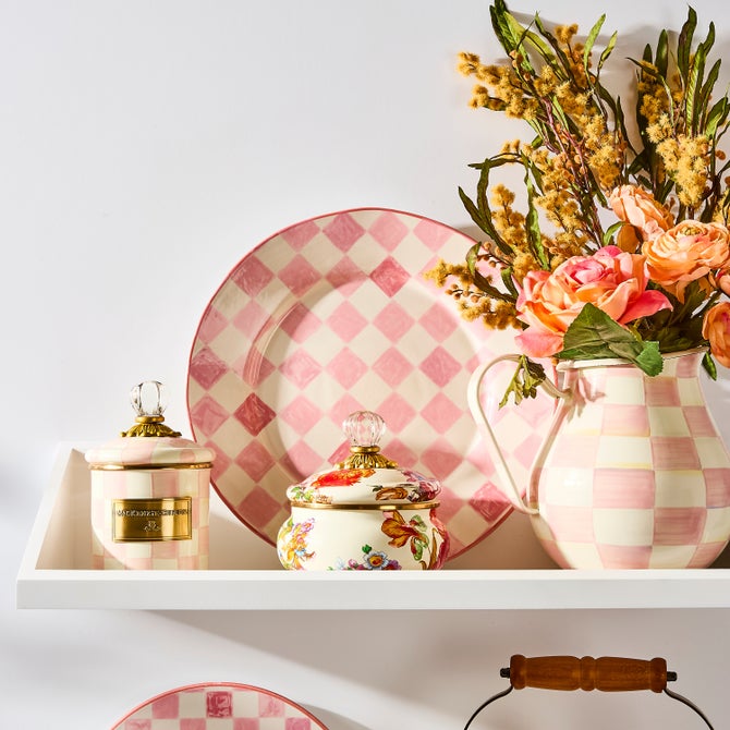Pink Check Round Platter image number 2
