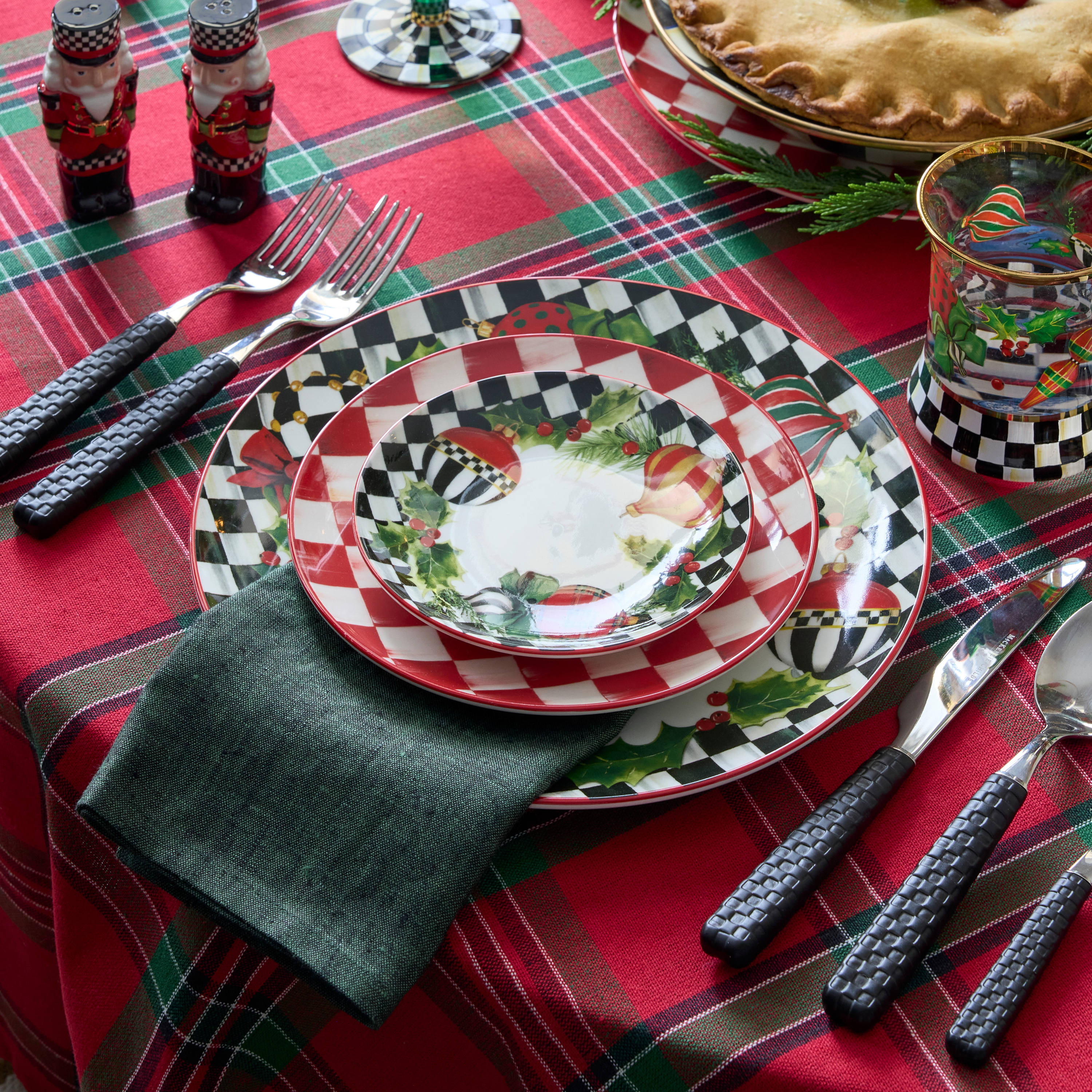 MacKenzie-Childs | Deck the Halls Dinner Plates, Set of 4