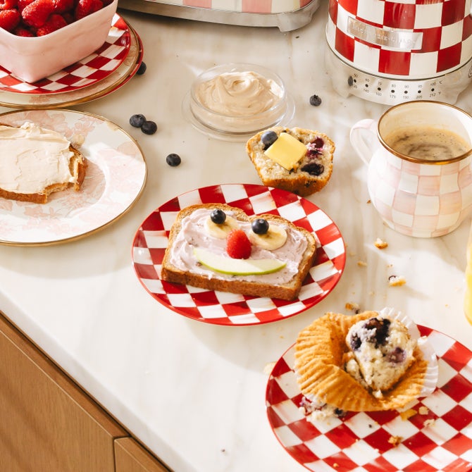 Cherry Check Salad Plates, Set of 4 image number 4