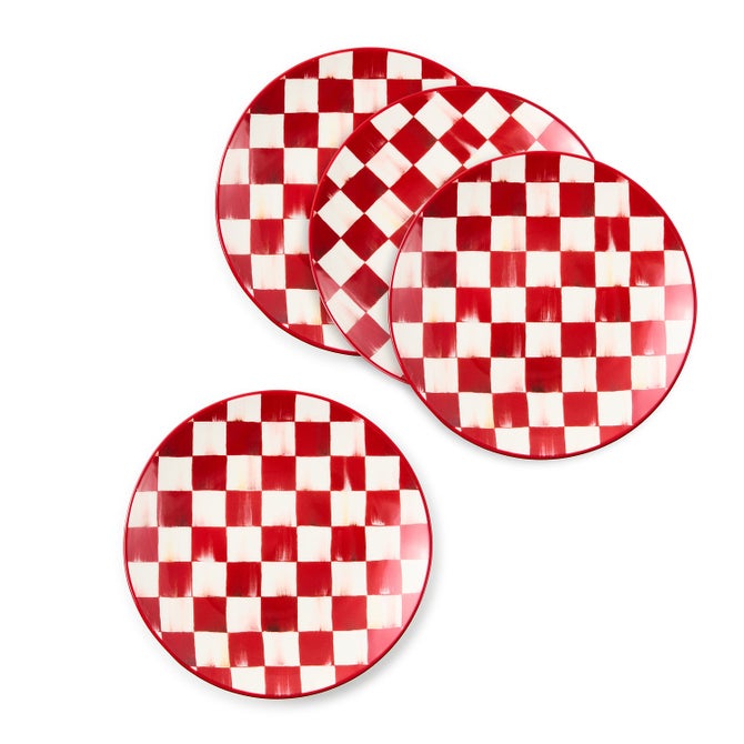 Cherry Check Salad Plates, Set of 4 image number 0