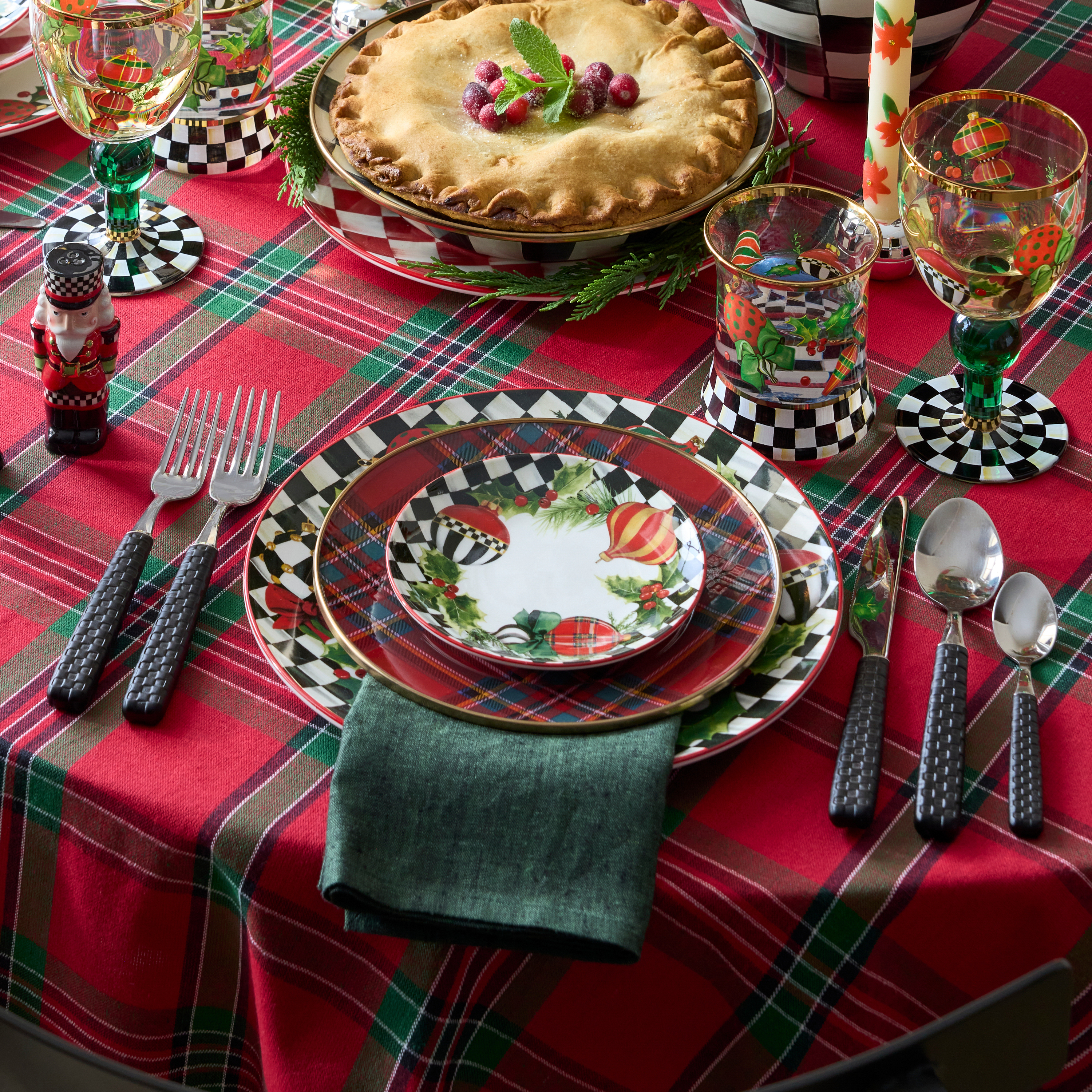 MacKenzie-Childs | Deck the Halls Appetizer Plates, Set of 4