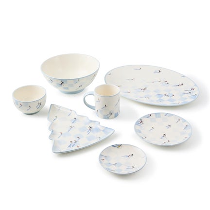 Gray Malin Ski Holiday Appetizer Plates, Set of 4