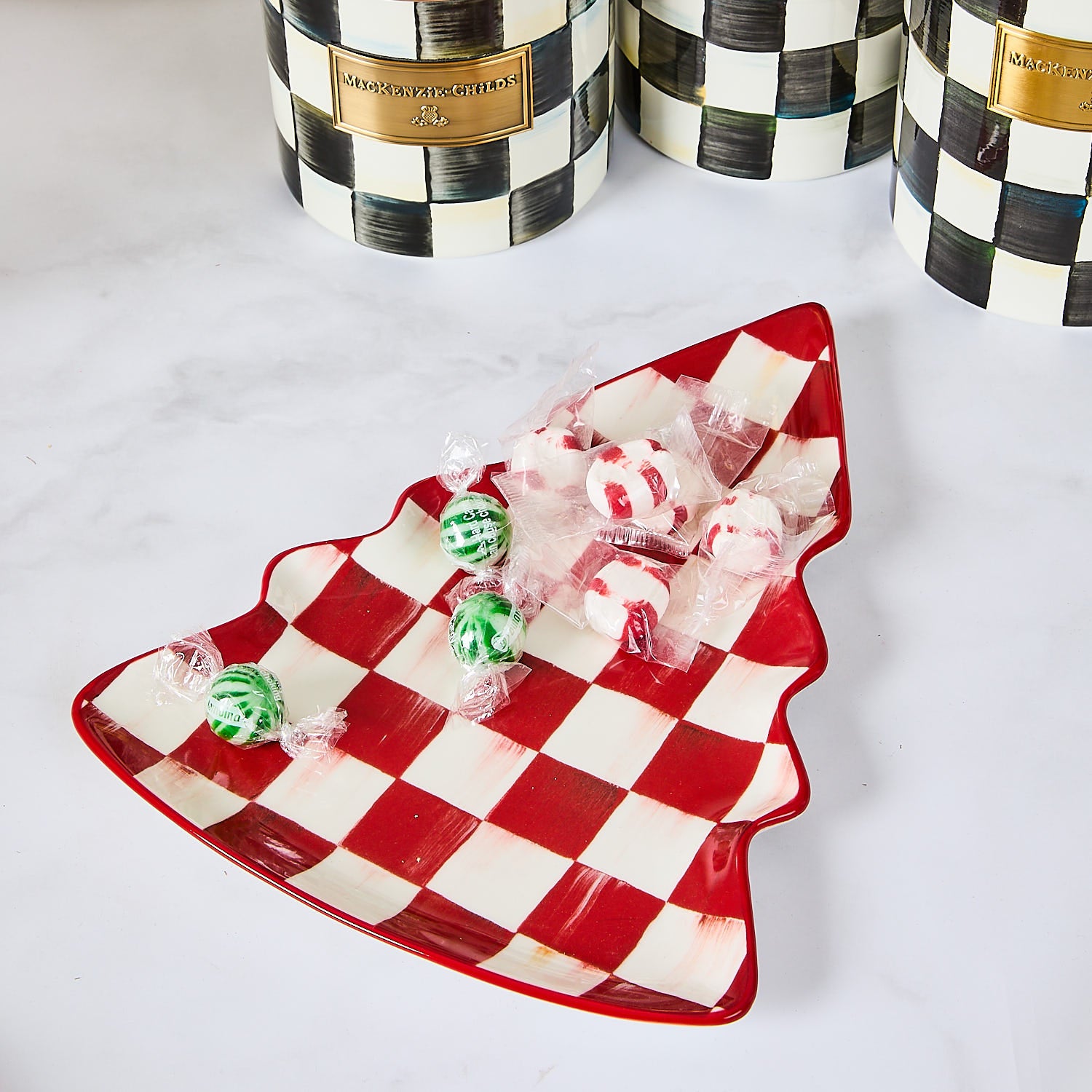 MacKenzie-Childs | Cherry Check Tree Dish