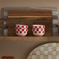 Cherry Check Breakfast Bowls, Set of 4