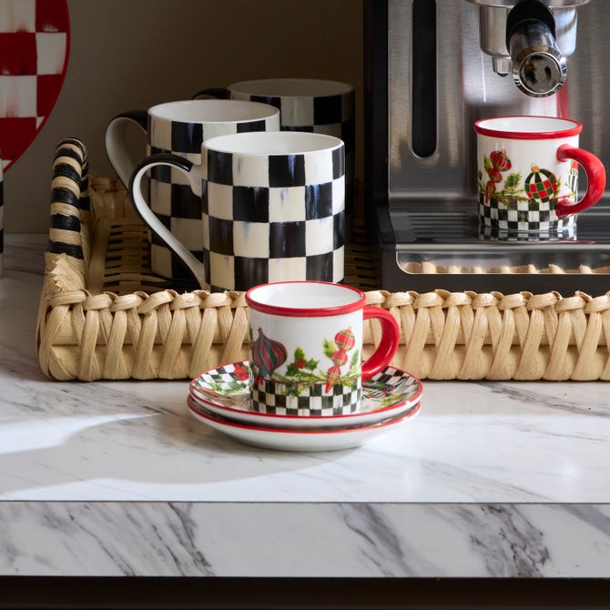 Deck the Halls Espresso Cup & Saucer, Set of 2 image number 1