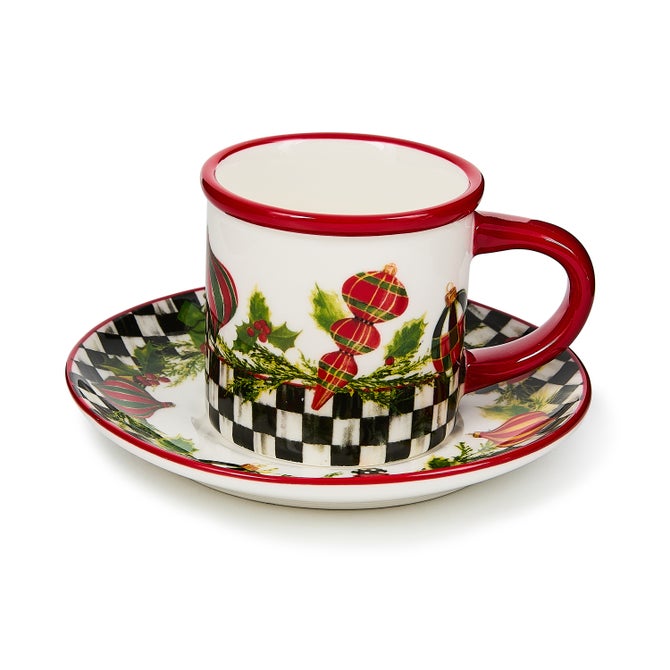 Deck the Halls Espresso Cup & Saucer, Set of 2 image number 2