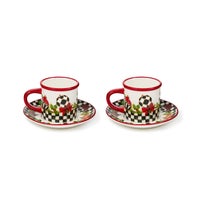 Deck the Halls Espresso Cup & Saucer, Set of 2