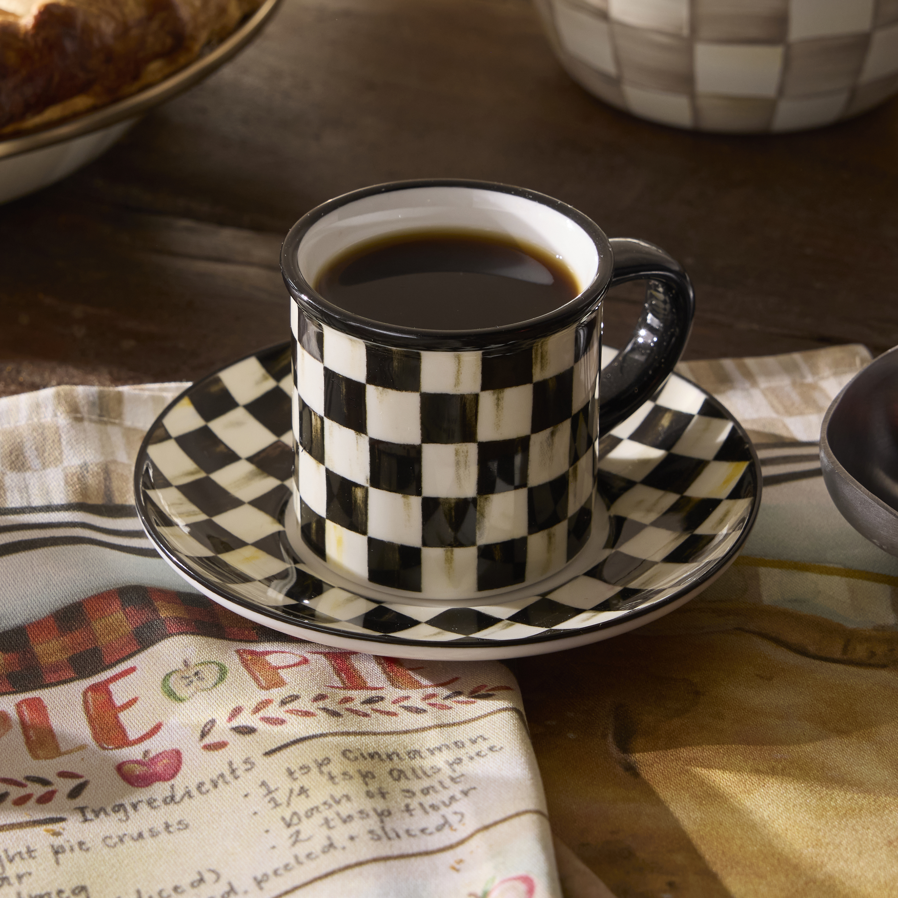 MacKenzie-Childs Courtly Check Espresso Cup & Saucer - Thumbnail 4