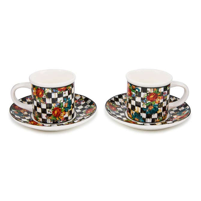 Courtly Flower Market Espresso Cup & Saucer, Set of 2 image number 0