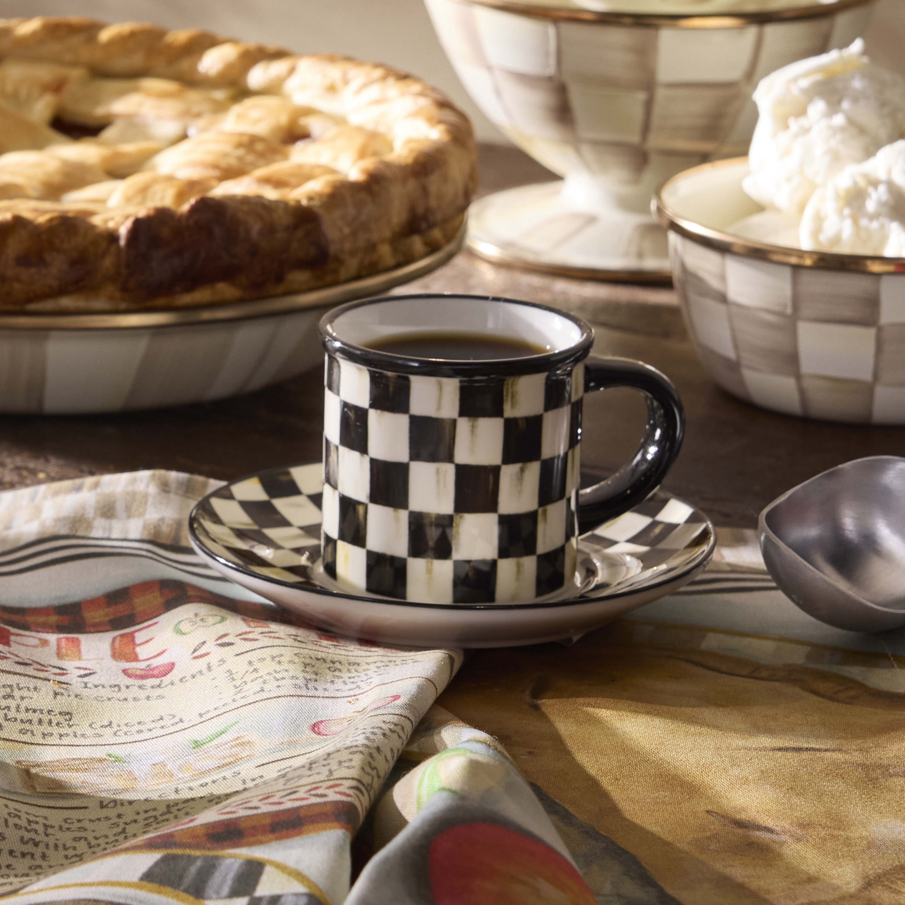 MacKenzie-Childs Courtly Check Espresso Cup & Saucer - Thumbnail 5