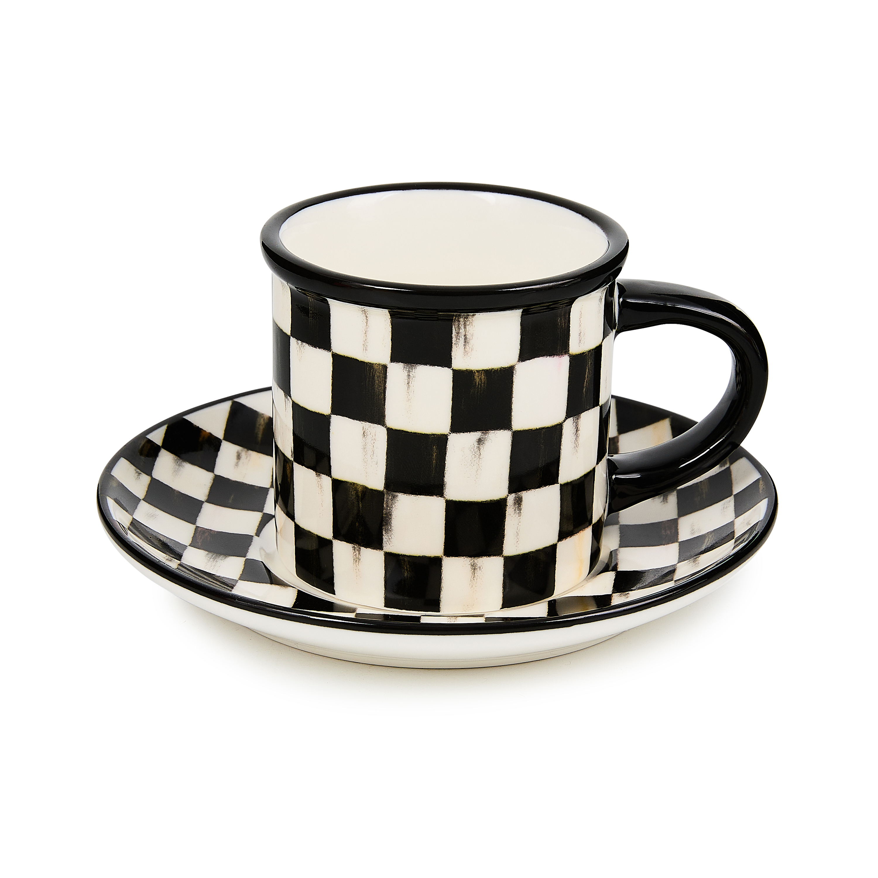 MacKenzie-Childs Courtly Check Espresso Cup & Saucer - Thumbnail 4