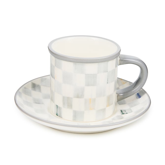 Sterling Check Espresso Cup & Saucer, Set of 2 image number 1