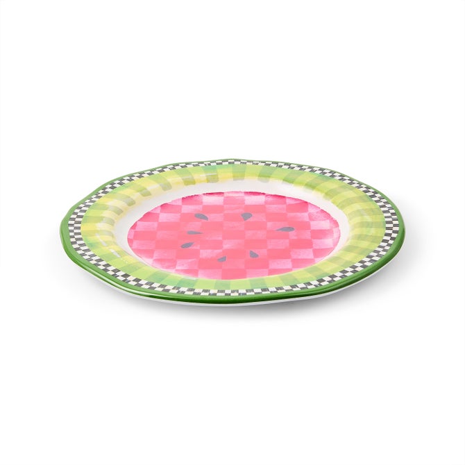 Watermelon Melamine Dinner Plates, Set of 4 image number 2