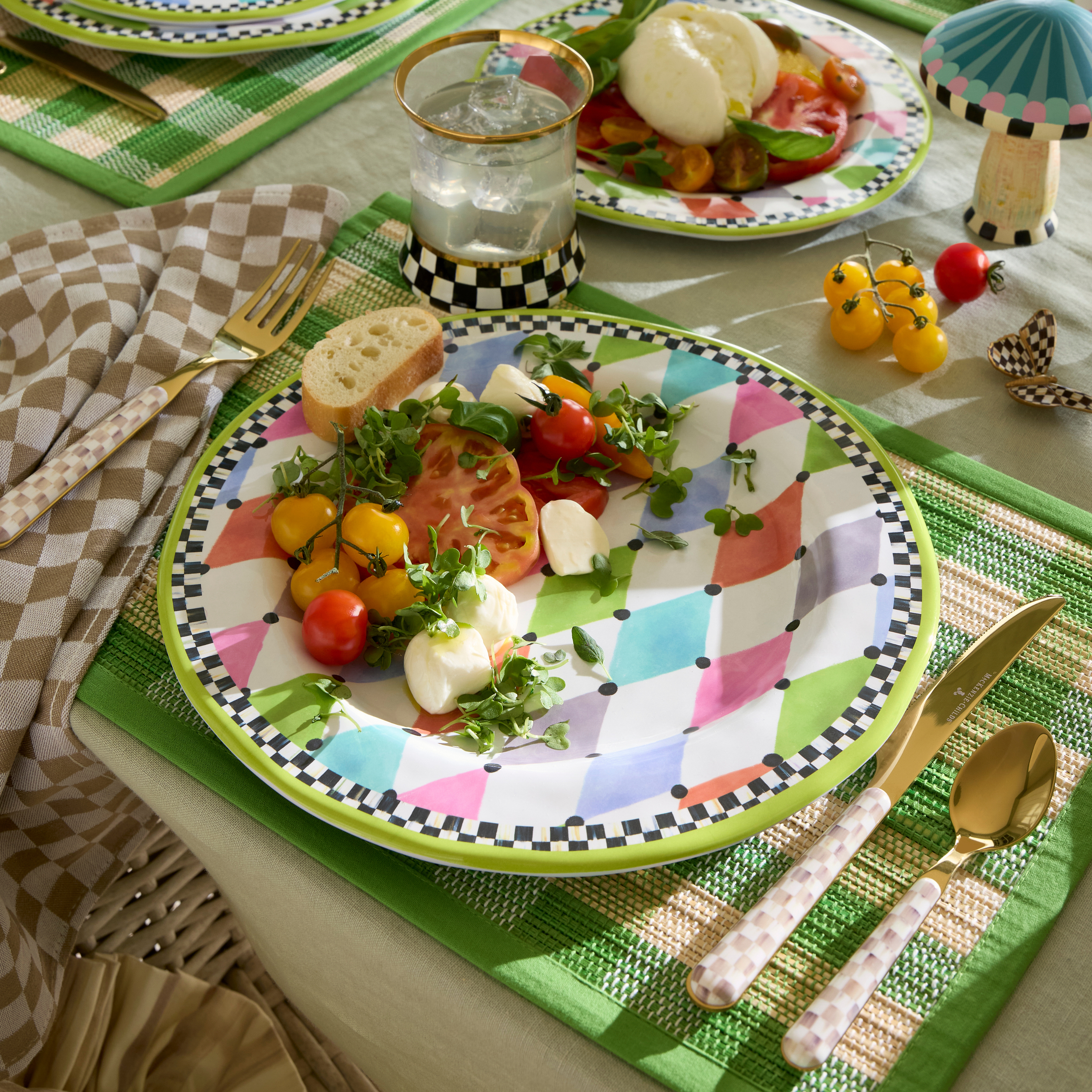 MacKenzie-Childs | Palm Springs Melamine Dinner Plates, Set of 4