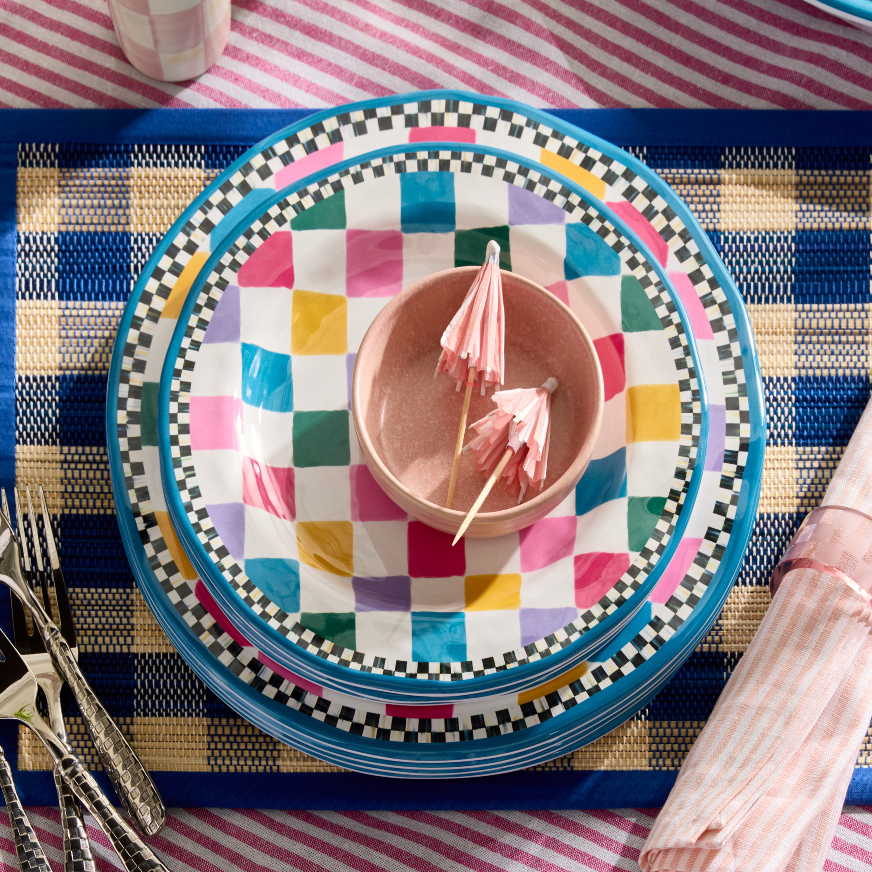 MacKenzie-Childs | Jamboree Melamine Dinner Plates, Set of 4