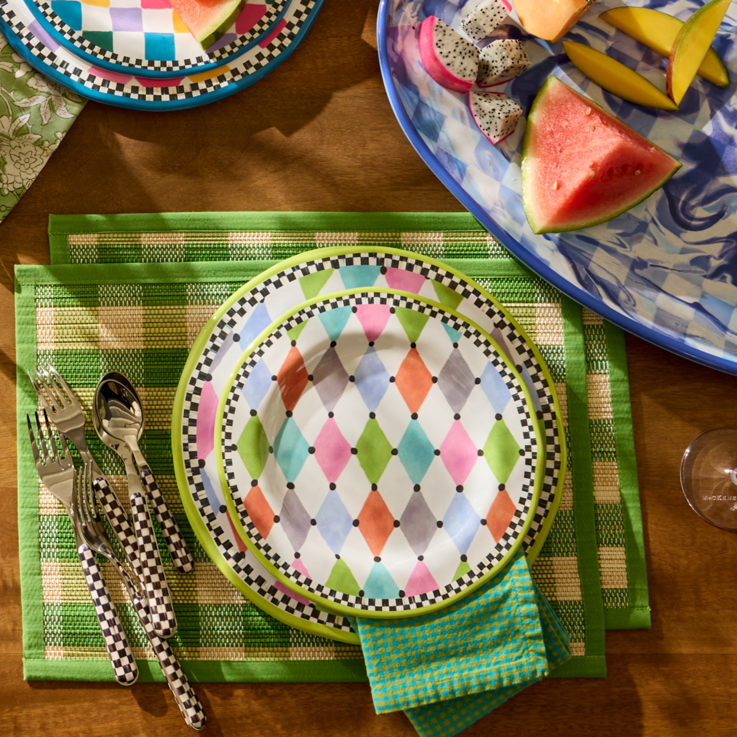 MacKenzie-Childs | Palm Springs Melamine Salad Plates, Set of 4