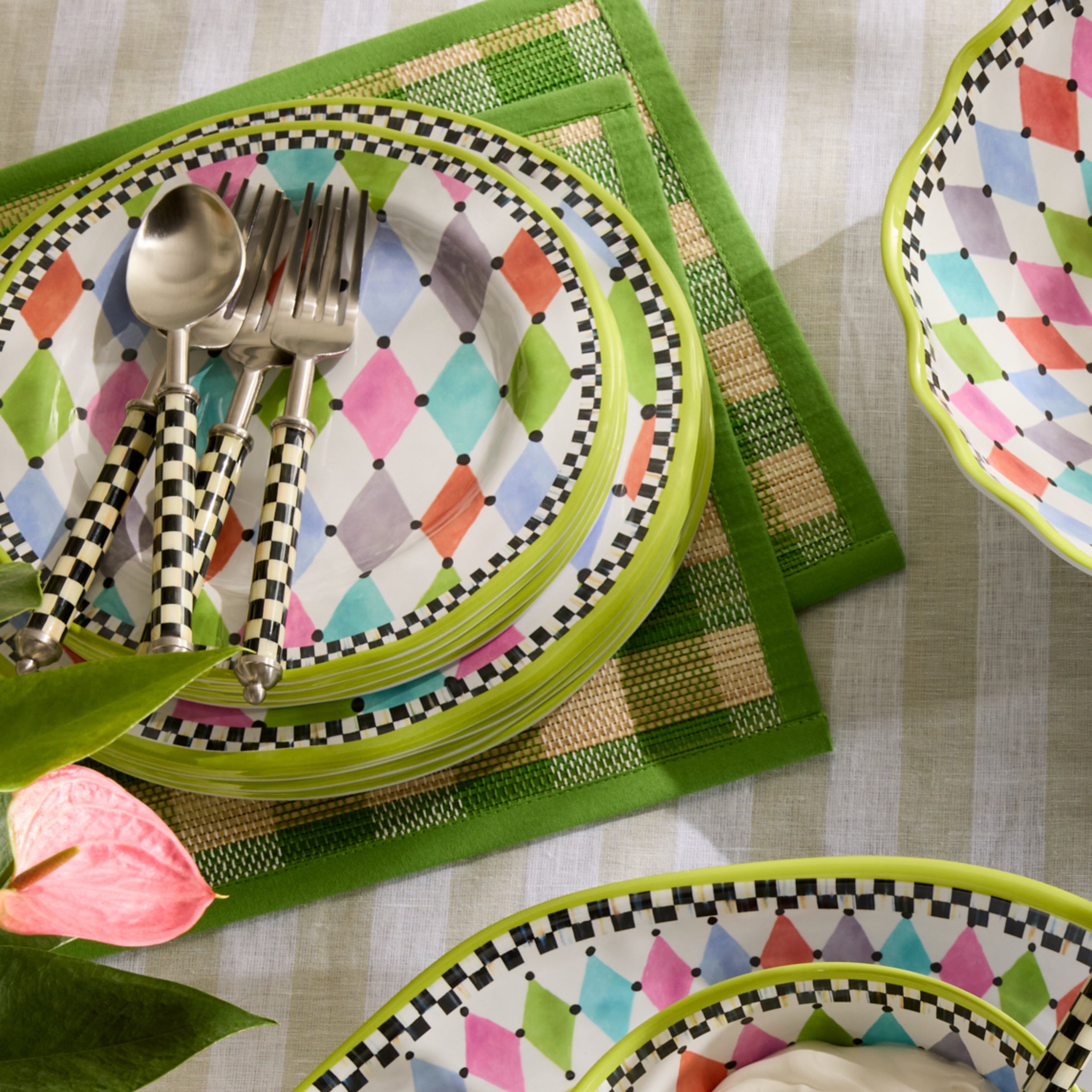 MacKenzie-Childs | Palm Springs Melamine Salad Plates, Set of 4