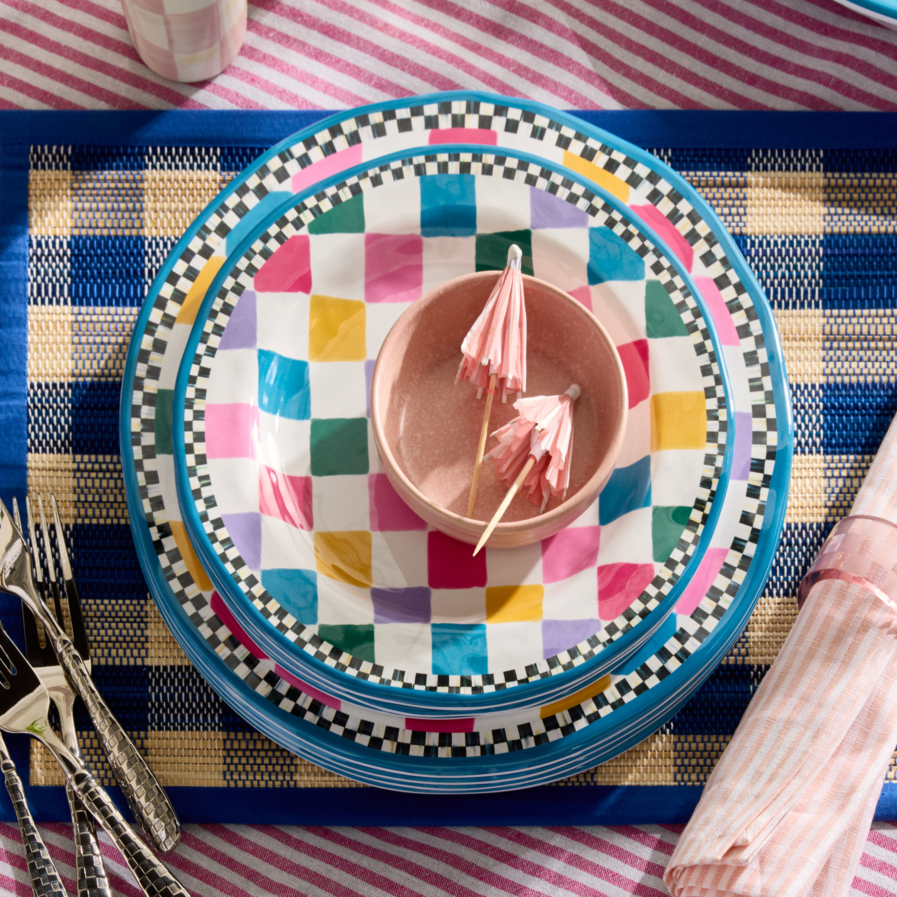 MacKenzie-Childs | Jamboree Melamine Salad Plates, Set of 4
