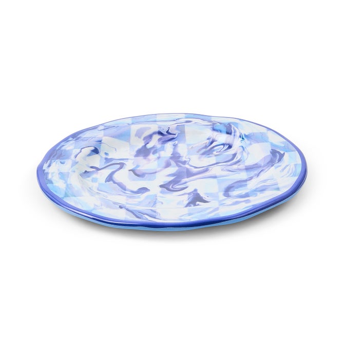 Blue Marble Check Melamine Salad Plates, Set of 4 image number 2