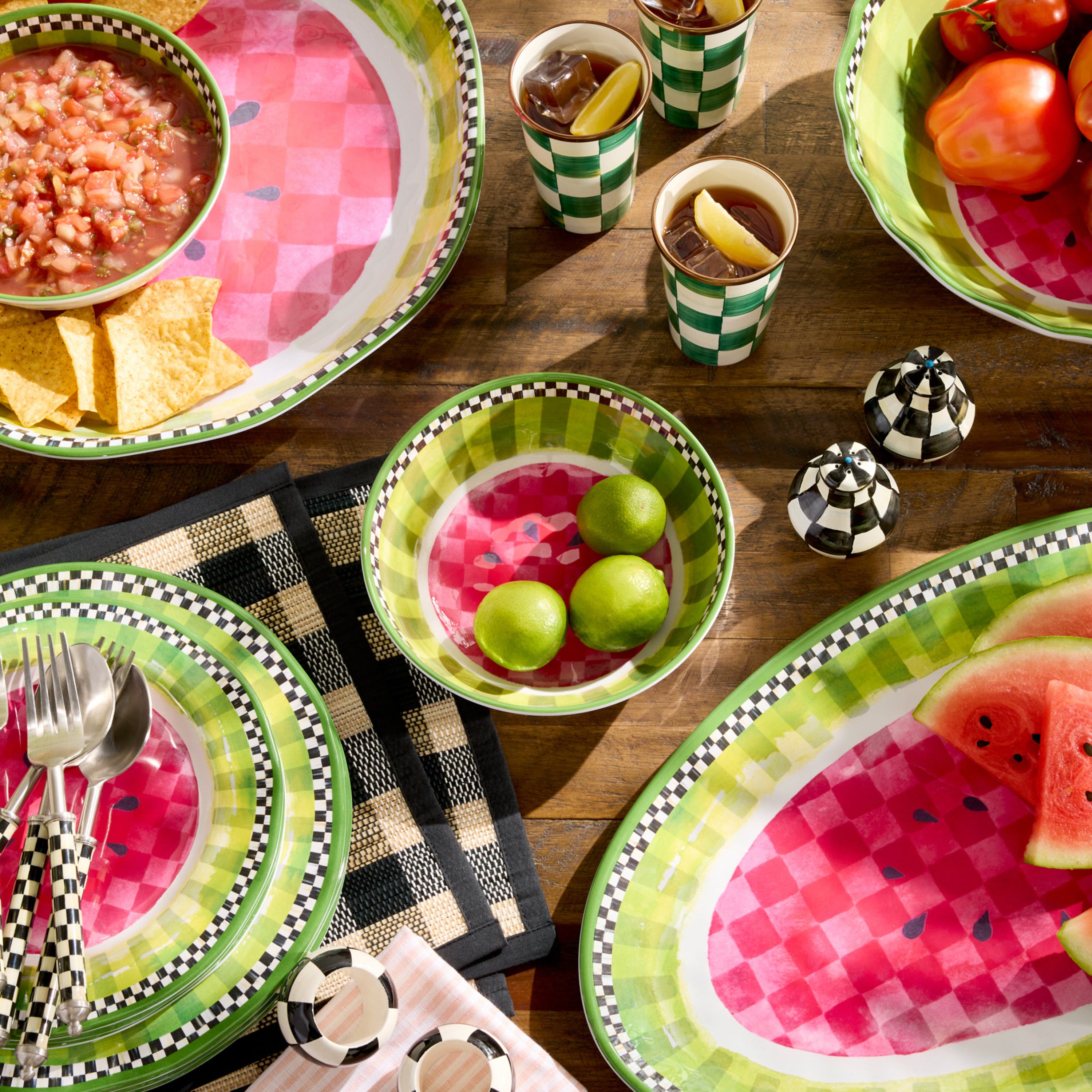 MacKenzie-Childs | Watermelon Melamine Small Bowls, Set of 4