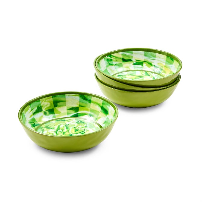 Green Marble Check Melamine Small Bowls, Set of 4 image number 0
