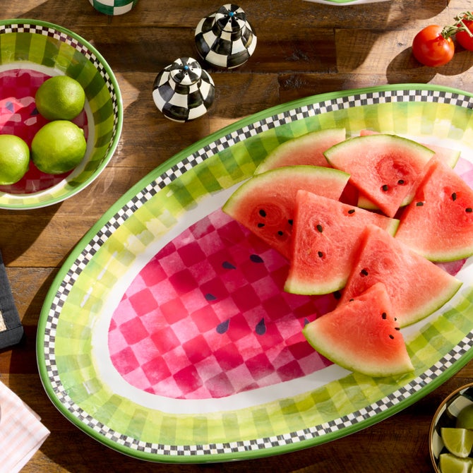 Watermelon Melamine Oval Platter image number 3