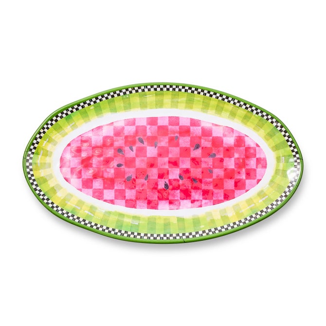 Watermelon Melamine Oval Platter image number 0