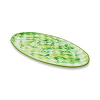 Green Marble Check Melamine Oval Platter