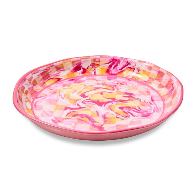 Pink Marble Check Melamine Large Platter image number 3