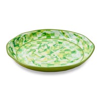 Green Marble Check Melamine Large Platter