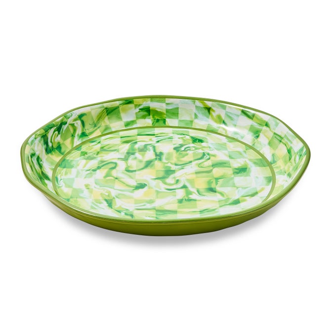 Green Marble Check Melamine Large Platter image number 3