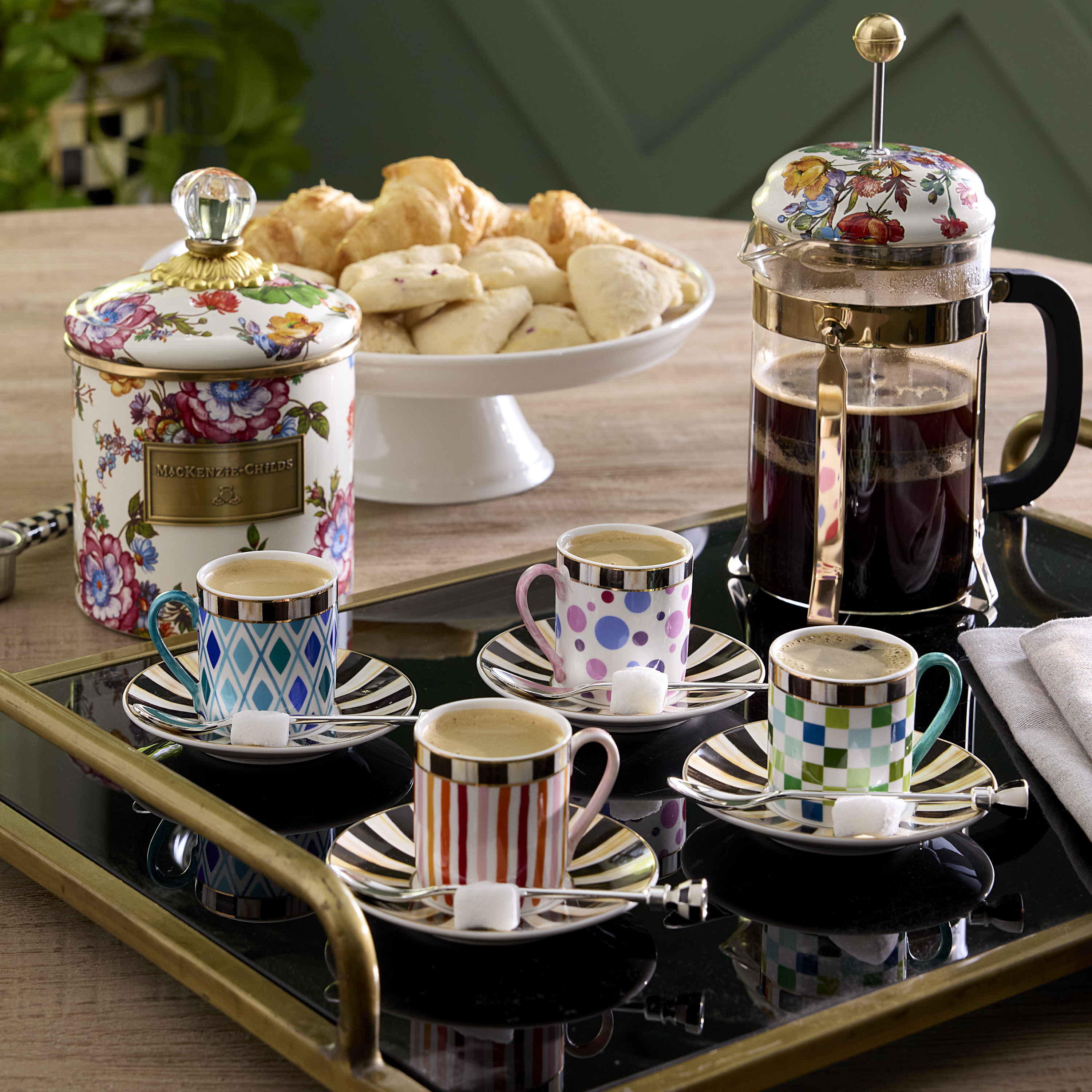 MacKenzie-Childs | Sweetheart Espresso Cup & Saucer, Set of 4
