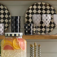 Black Check Acrylic Tumblers, Set of 4