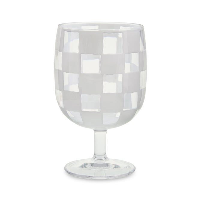 White Check Acrylic Water Goblets, Set of 4 image number 2