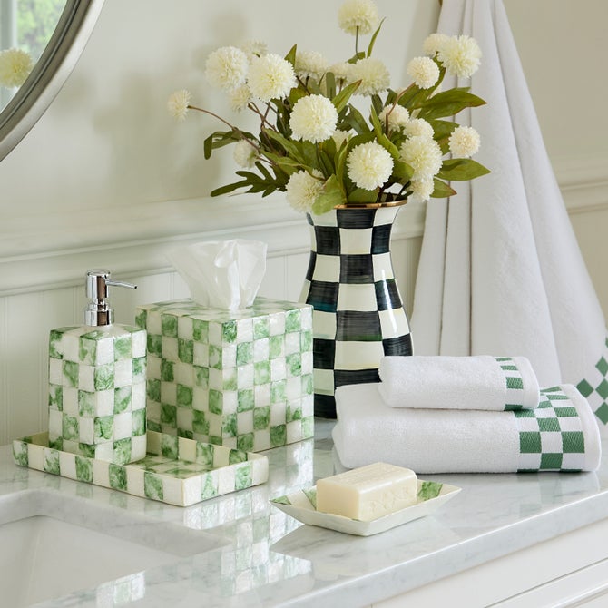 Sage Check Capiz Soap Pump image number 1