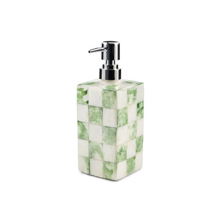Sage Check Capiz Soap Pump