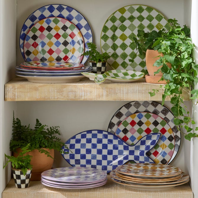 Multi Check Dinner Plate image number 1