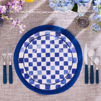 Indigo Check Dinner Plate