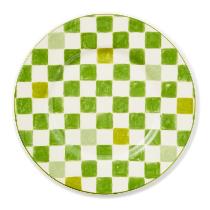 Green Check Dinner Plate image number 0