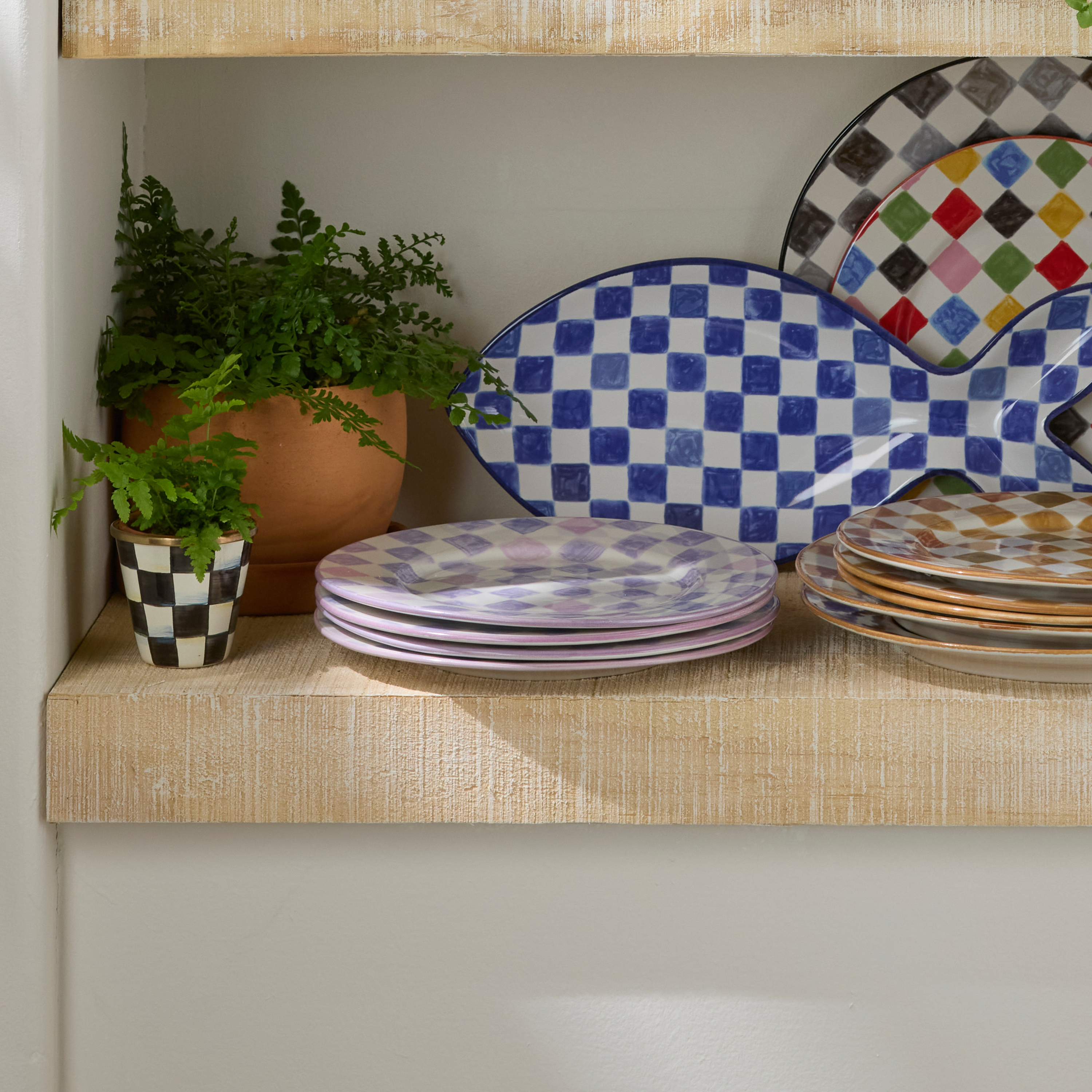 MacKenzie-Childs | Lilac Check Dinner Plate