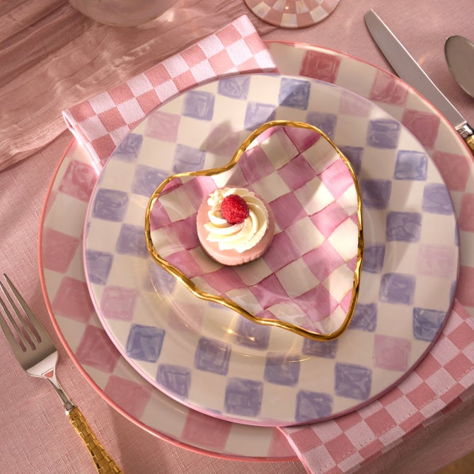 Lilac Check Dinner Plate image number 3