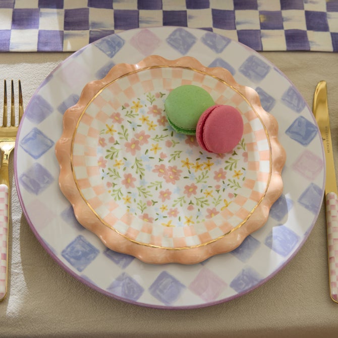 Lilac Check Dinner Plate image number 6
