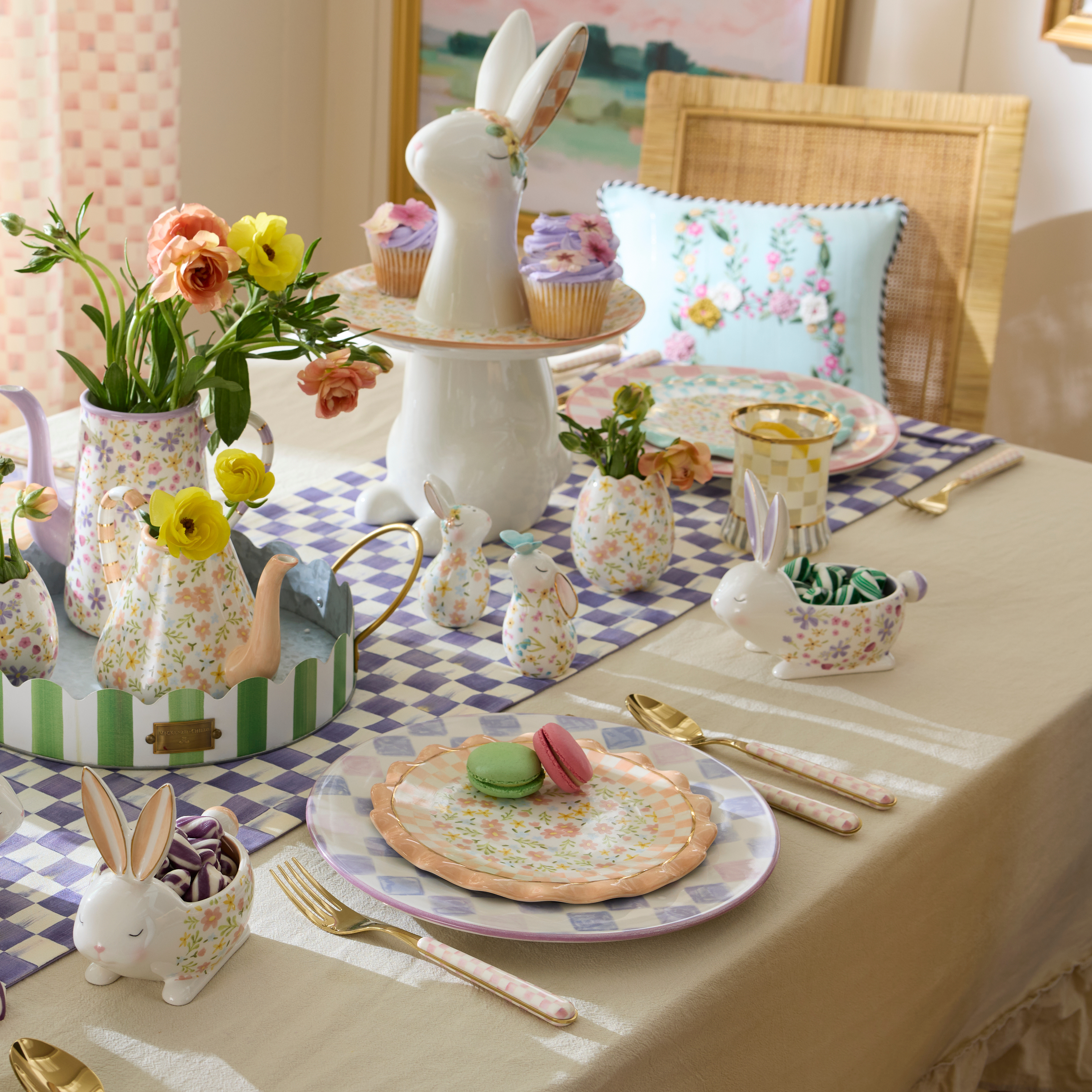 MacKenzie-Childs | Lilac Check Dinner Plate