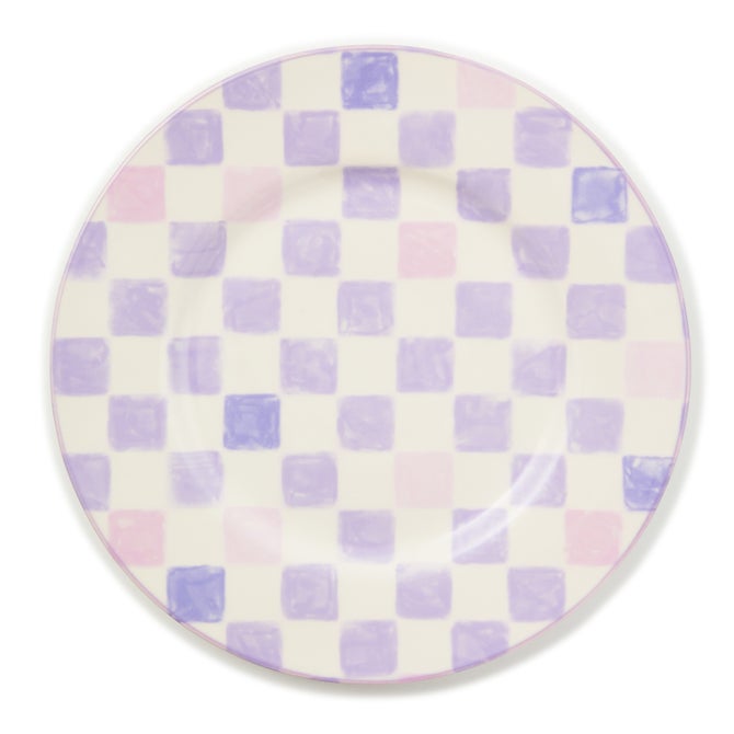 Lilac Check Dinner Plate image number 0